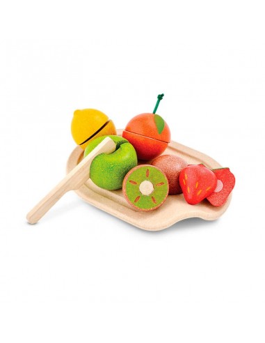 Surtido de frutas en bandeja para cortar – Plan Toys